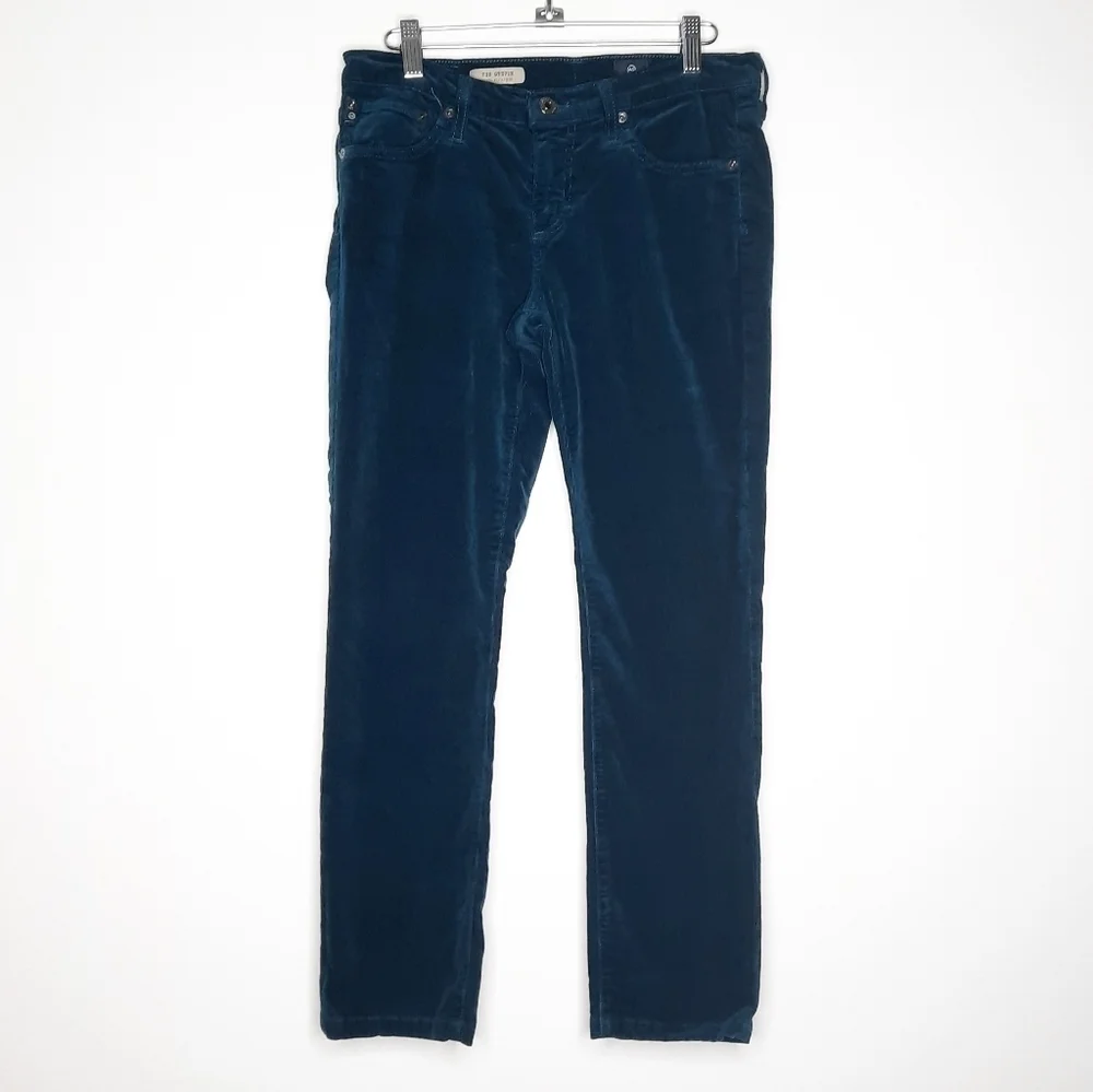 Adriano Goldschmidt Teal Stevie Slim Straight Corduroy Jeans 28R